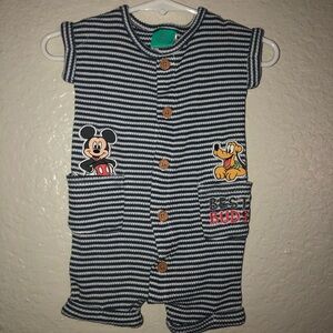Disney Baby Blue and White Bodysuit One Piece